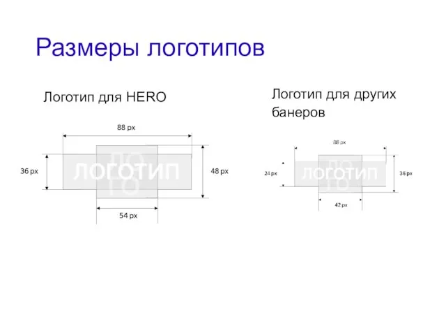 Логотип для HERO Логотип для других банеров Размеры логотипов