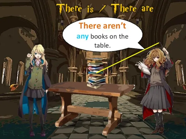 There aren’t any books on the table.