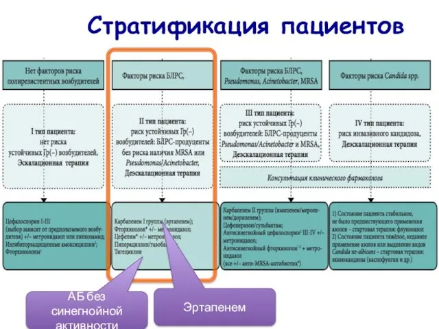 Стратификация пациентов АБ без синегнойной активности Эртапенем