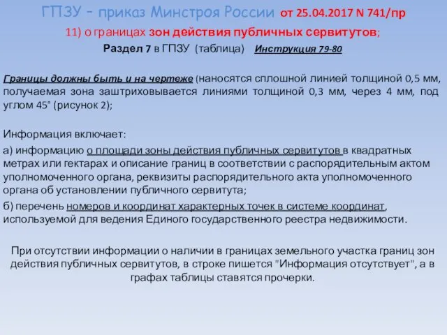 ГПЗУ – приказ Минстроя России от 25.04.2017 N 741/пр 11) о