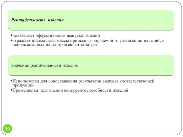 Рентабельность изделия показывает эффективность выпуска изделий отражает взаимосвязь массы прибыли, получаемой