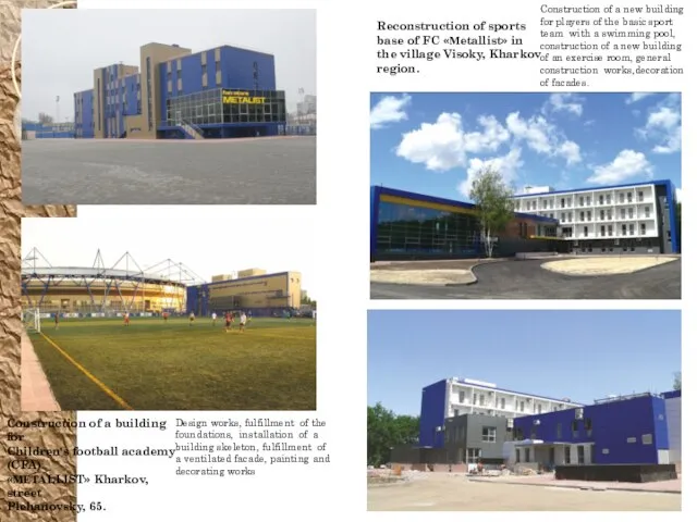 Reconstruction of sports base of FC «Мetallist» in the village Visoky,