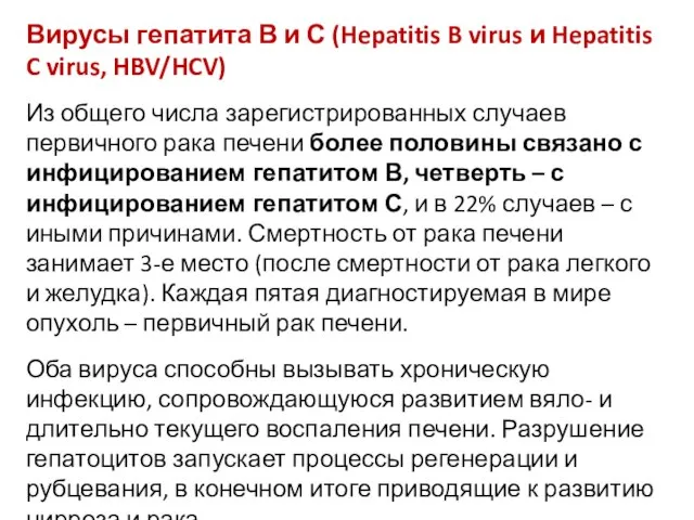 Вирусы гепатита В и С (Hepatitis B virus и Hepatitis C