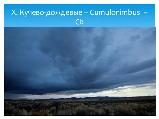 X. Кучево-дождевые – Cumulonimbus – Cb