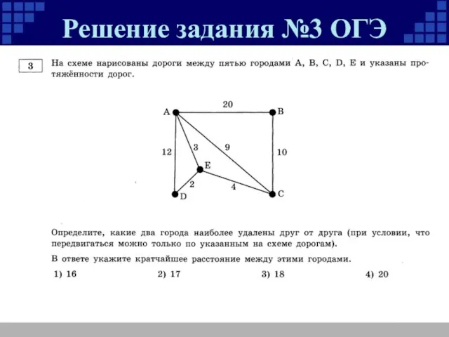 Решение задания №3 ОГЭ