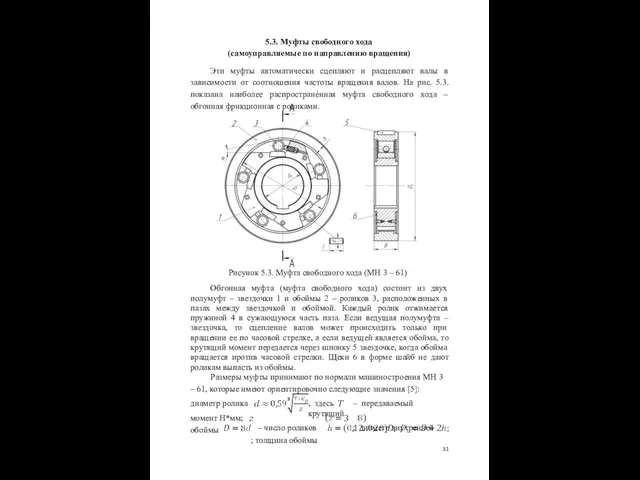 5.3. Муфты свободного хода (самоуправляемые по направлению вращения) Эти муфты автоматически