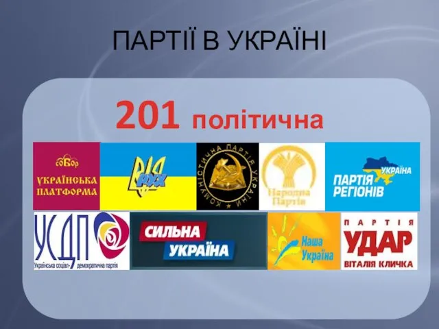 ПАРТІЇ В УКРАЇНІ 201 політична партія