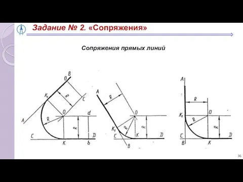 Задание № 2. «Сопряжения» Сопряжения прямых линий