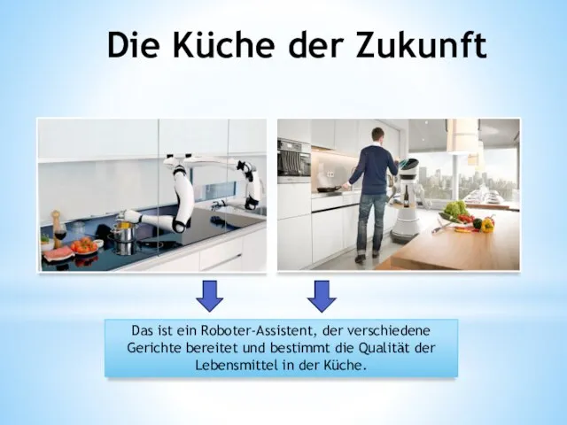 Die Küche der Zukunft Das ist ein Roboter-Assistent, der verschiedene Gerichte