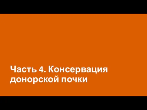 Часть 4. Консервация донорской почки