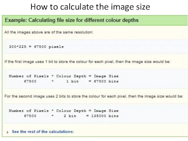 How to calculate the image size