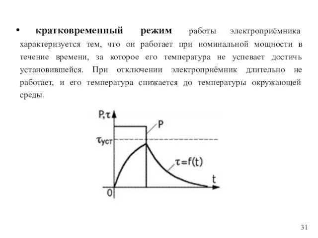 кратковременный режим работы электроприёмника характеризуется тем, что он работает при номинальной