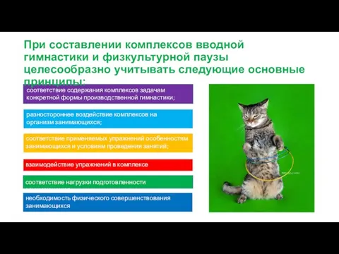 При составлении комплексов вводной гимнастики и физкультурной паузы целесообразно учитывать следующие