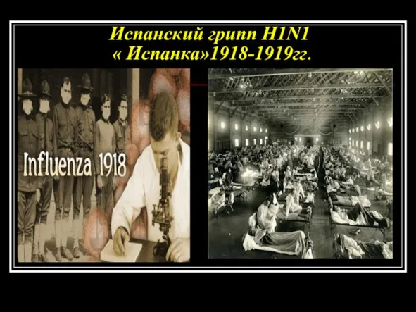 Испанский грипп Н1N1 « Испанка»1918-1919гг.