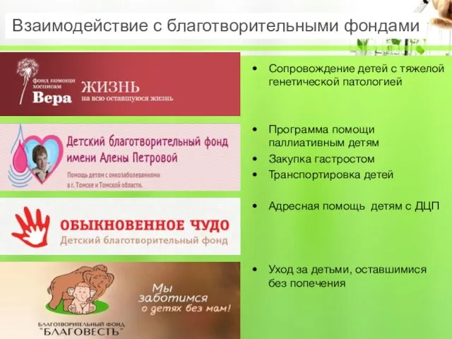 Сопровождение детей с тяжелой генетической патологией Программа помощи паллиативным детям Закупка