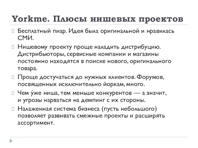 Yorkme. Плюсы нишевых проектов Бесплатный пиар. Идея была оригинальной и нравилась