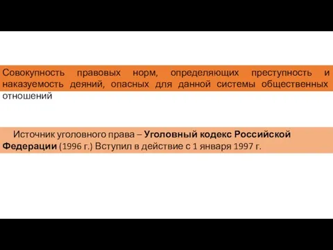 Совокупность правовых норм, определяющих преступность и наказуемость деяний, опасных для данной