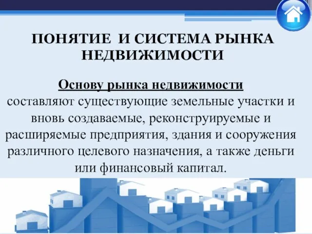 Основу рынка недвижимости составляют существующие земельные участки и вновь создаваемые, реконструируемые