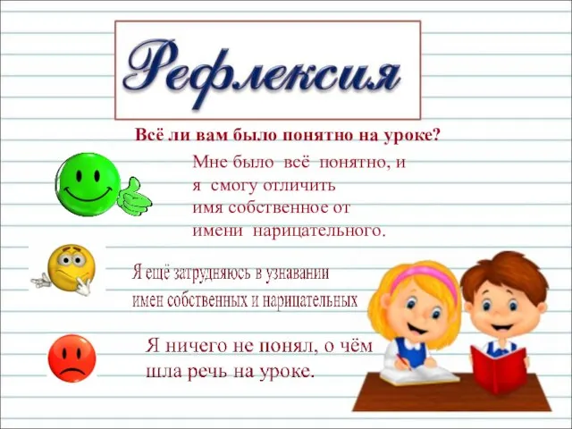 Всё ли вам было понятно на уроке? Мне было всё понятно,