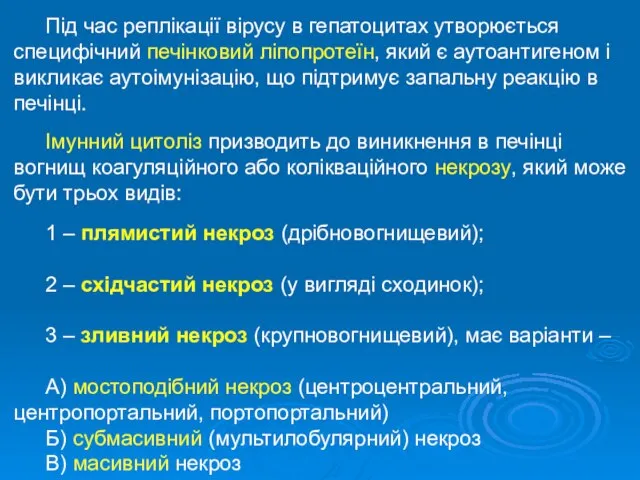 Під час реплікації вірусу в гепатоцитах утворюється специфічний печінковий ліпопротеїн, який