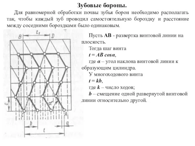 Зубовые бороны. Для равномерной обработки почвы зубья борон необходимо располагать так,