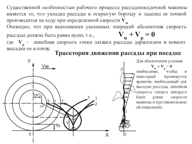 Существенной особенностью рабочего процесса рассадопосадочной машины является то, что укладка рассады