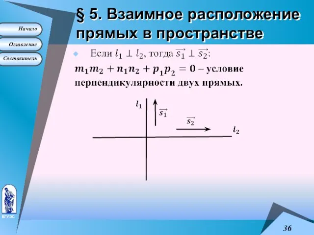 § 5. Взаимное расположение прямых в пространстве