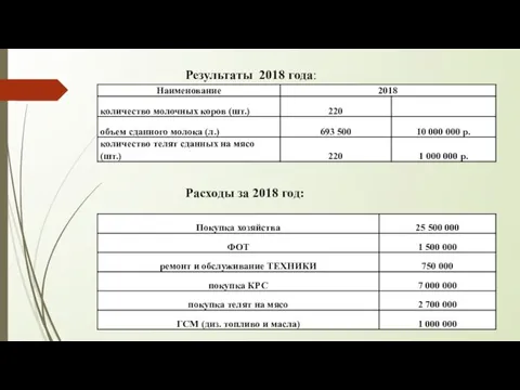 Результаты 2018 года: Расходы за 2018 год: