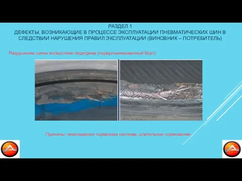 РАЗДЕЛ 1 ДЕФЕКТЫ, ВОЗНИКАЮЩИЕ В ПРОЦЕССЕ ЭКСПЛУАТАЦИИ ПНЕВМАТИЧЕСКИХ ШИН В СЛЕДСТВИИ