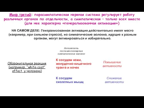 Миф третий: парасимпатическая нервная система регулирует работу различных органов по отдельности,