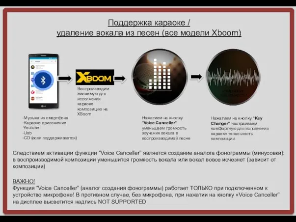 Поддержка караоке / удаление вокала из песен (все модели Xboom) ВАЖНО!