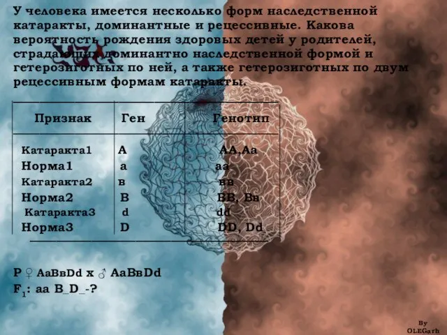 У человека имеется несколько форм наследственной катаракты, доминантные и рецессивные. Какова