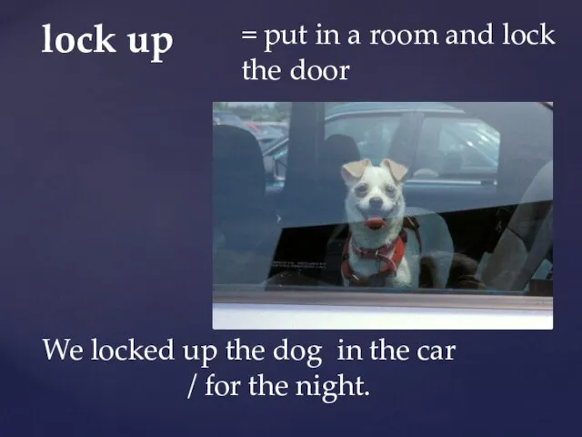 lock up = put in a room and lock the door