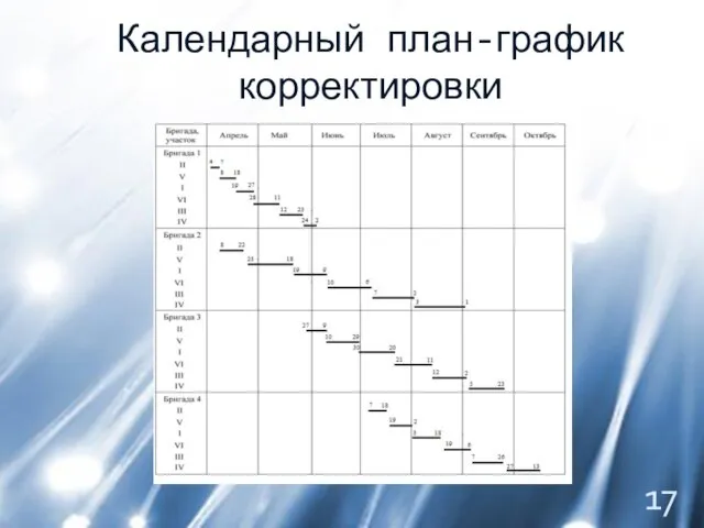 Календарный план-график корректировки