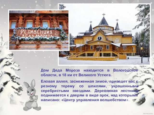 Дом Деда Мороза находится в Вологодской области, в 18 км от