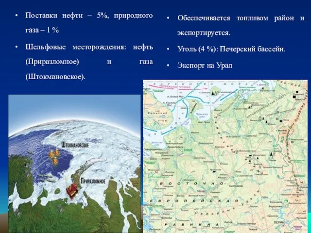 Поставки нефти – 5%, природного газа – 1 % Шельфовые месторождения: