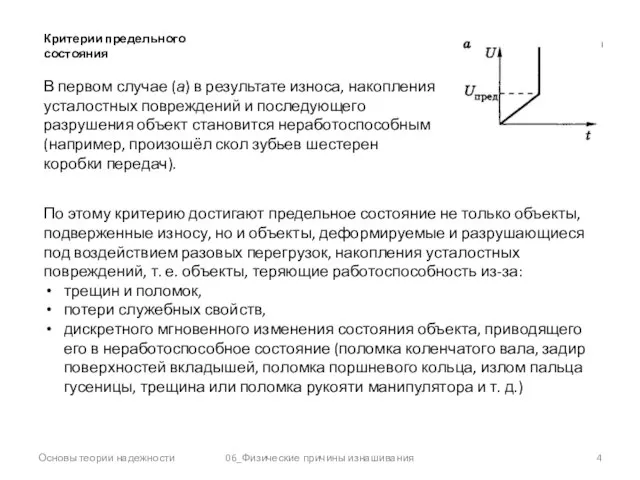 Основы теории надежности 06_Физические причины изнашивания Критерии предельного состояния По этому