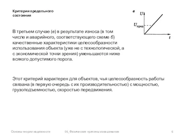 Основы теории надежности 06_Физические причины изнашивания Критерии предельного состояния В третьем