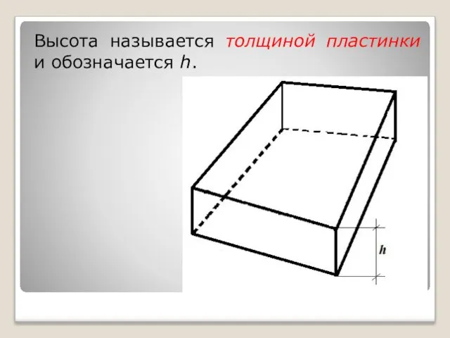 Высота называется толщиной пластинки и обозначается h.