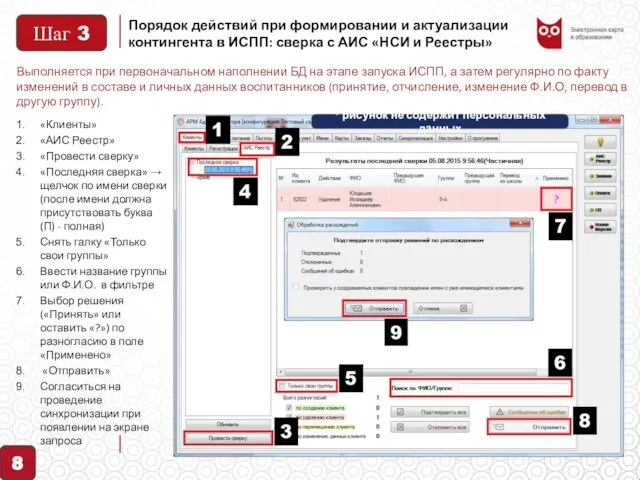 Порядок действий при формировании и актуализации контингента в ИСПП: сверка с