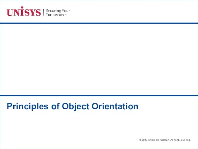 Principles of Object Orientation