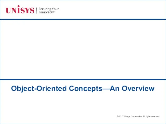 Object-Oriented Concepts—An Overview