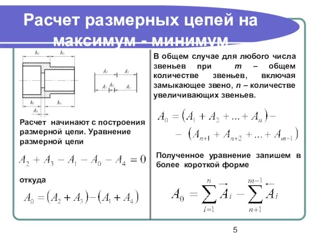 Расчет размерных цепей на максимум - минимум Расчет начинают с построения