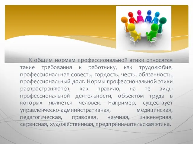 К общим нормам профессиональной этики относятся такие требования к работнику, как