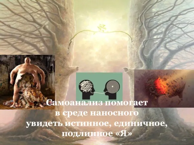 Самоанализ помогает в среде наносного увидеть истинное, единичное, подлинное «Я»