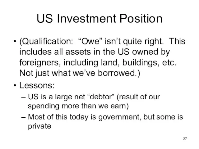 US Investment Position (Qualification: “Owe” isn’t quite right. This includes all