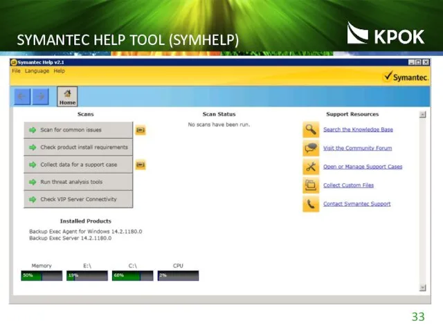 SYMANTEC HELP TOOL (SYMHELP)