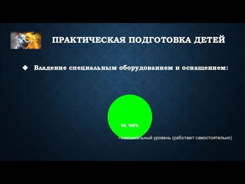 ПРАКТИЧЕСКАЯ ПОДГОТОВКА ДЕТЕЙ Владение специальным оборудованием и оснащением: