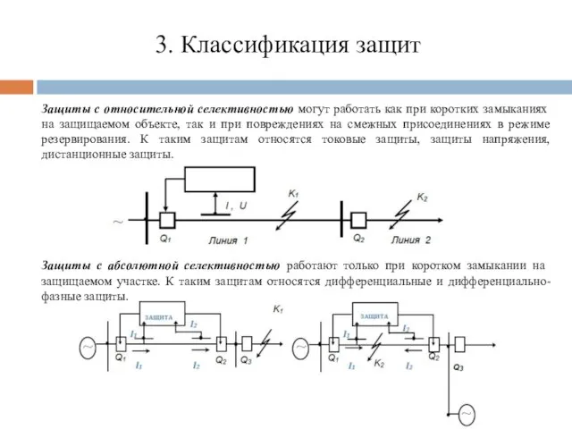 3. Классификация защит Защиты с относительной селективностью могут работать как при