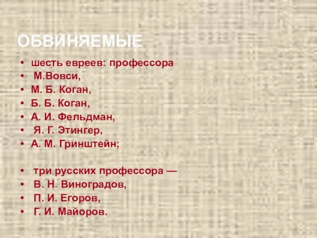 шесть евреев: профессора М.Вовси, М. Б. Коган, Б. Б. Коган, А.